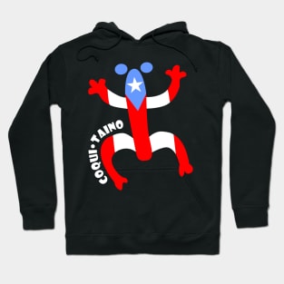 Puerto Rico Taino Coqui Boricua Flag Text Hoodie